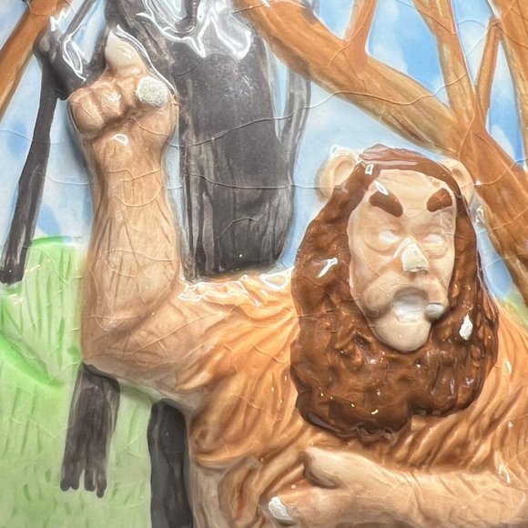 Treasure Craft Wizard of Oz Cookie Jar Only Circa 2000 3D Scarecrow Lion Tin Man - Picture 15 of 16